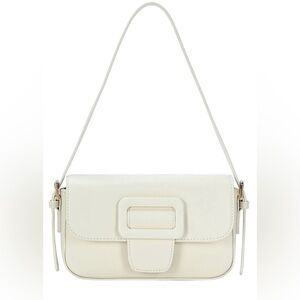 Madison West Cream Crossbody Bag with Structured Design
